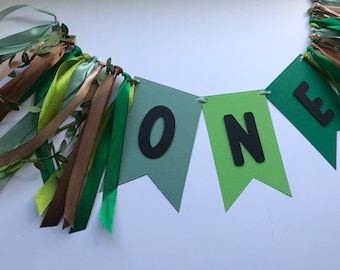 Wild One Banner|Wild One Party|Ein Hochstuhl Banner|Geburtstagsbanner|Geburtstagswimpelkette|Baby 1. Geburtstagsparty|Erste Geburtstagsparty|Greenary