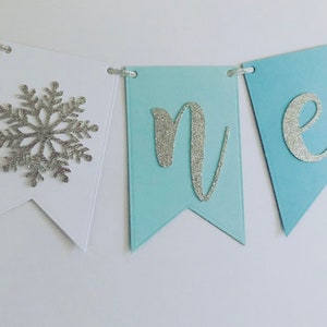 Highchair Banner, One Banner, Winter Onderland, Snowflake, Winter Wonderland Bunting imagem 3