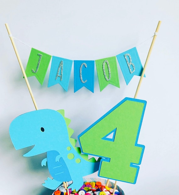 Dinosaur Party Cake Topper Dino Topper Custom Personalized Etsy