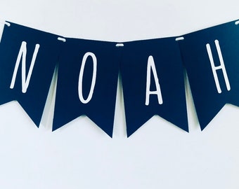 Handgemaakte aangepaste gepersonaliseerde gepersonaliseerde bunting, elke leeftijd elk nummer, aangepaste banner, marine bunting nautische bunting banner verjaardag bunting