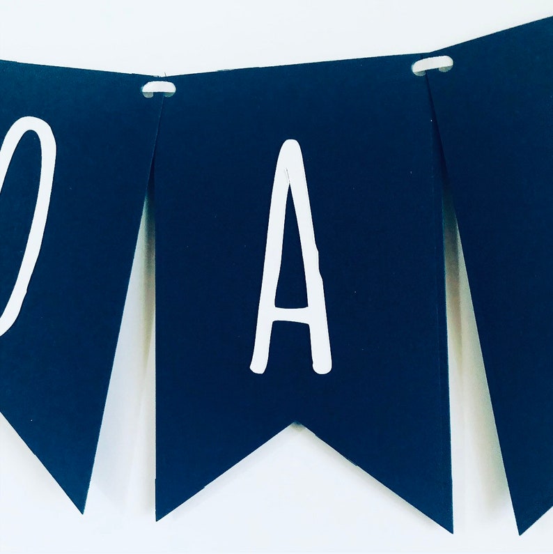 Navy and White Banner Custom Bunting Personalized Etsy
