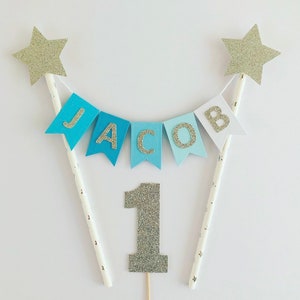 Personalizzato Ragazzi Cake Topper Ragazzi Cake Bunting Personalizzato Cake Topper Ragazzi Personalizzato Cake Topper 1 ° Compleanno Ragazzo Cake Topper Ragazzi 1 °