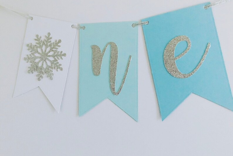 Highchair Banner, One Banner, Winter Onderland, Snowflake, Winter Wonderland Bunting image 8