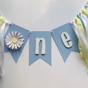 Daisy Highchair Banner, One Highchair Bunting, Daisy Bunting, Daisies
