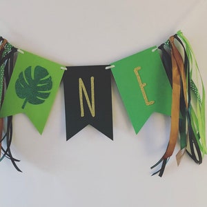 Highchair Banner, One Banner, One Bunting, Jungle, Safari Bunting, 1st Birthday Bunting