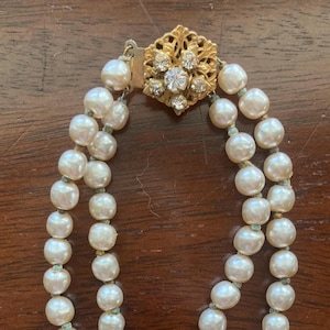 MIRIAM HASKELL *Signed* Double Stranded Baroque Pearl Necklace