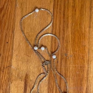 LES BERNARD *Signed* Pearl & Gold Chain Necklace