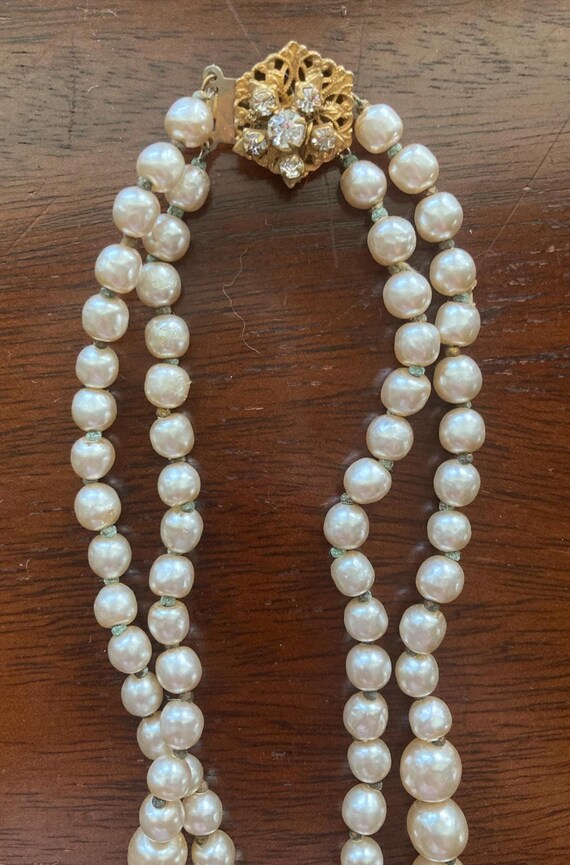 MIRIAM HASKELL *Signed* Double Stranded Baroque P… - image 1