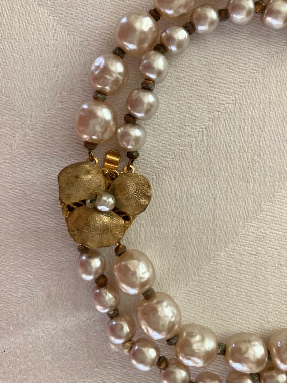 MIRIAM HASKELL *Signed* Double Stranded Baroque P… - image 1