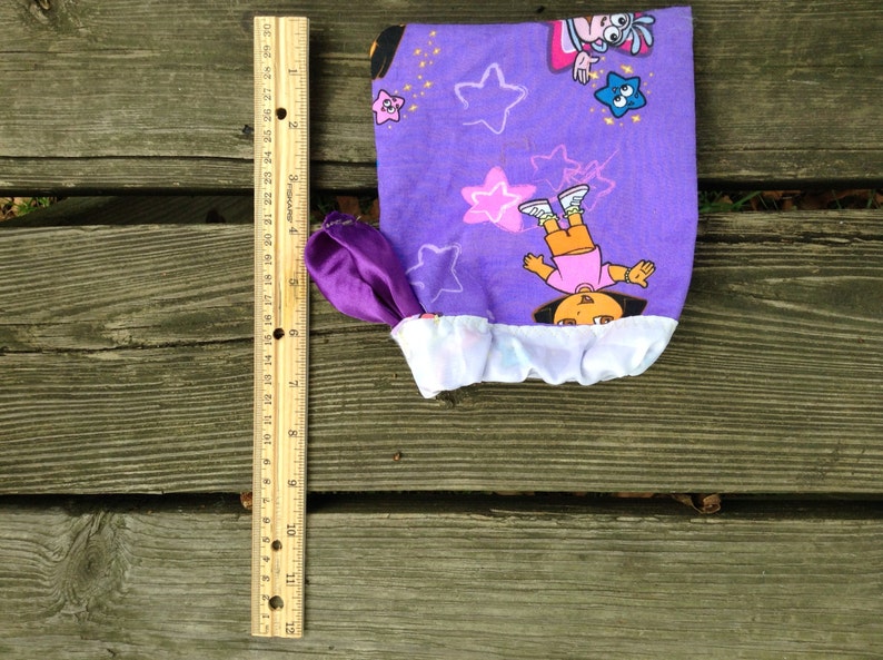 Little Sewn Dora the Explorer Purple Draw String Pouch