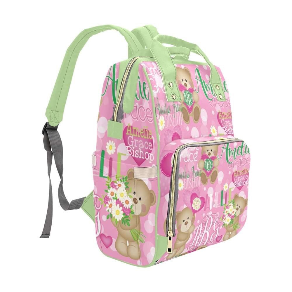 Teddy Bear Baby Girl Backpack Diaper Bag Etsy