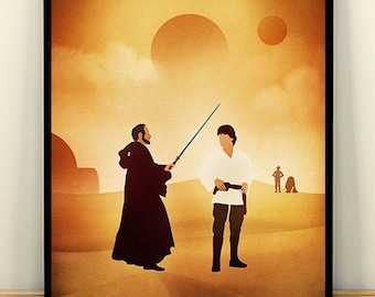 Vintage Star Wars Episode 4 Minimalist Movie Poster, A New Hope, Star Wars Print, Star Wars Minimalist Poster