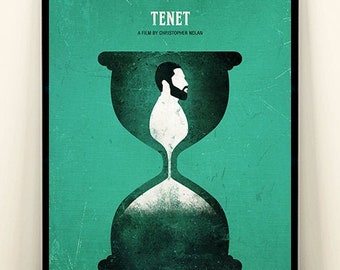 Tenet Christopher Nolan Minimalist Movie Poster, Movie Art, Christopher Nolan Print