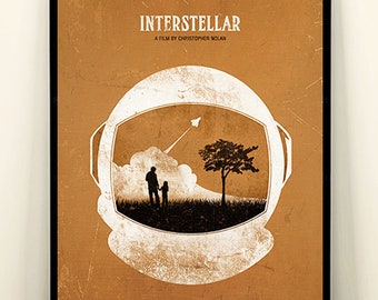 Interstellar Christopher Nolan Minimalist Movie Poster, Movie Art, Vintage Movie poster