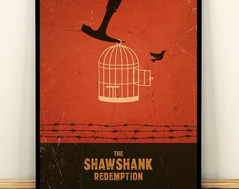 Shawshank Redemption Minimalist Movie Poster, Movie Art, Vintage Movie poster