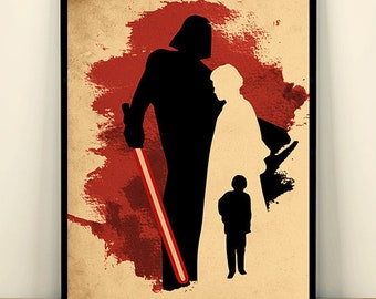 Star Wars Anakin Skywalker Becomes Darth Vader Minimalist Poster
