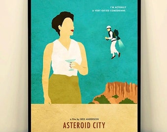 Wes Anderson Asteroid City Minimalist Movie Poster