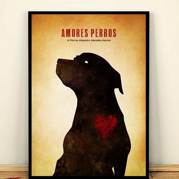 Alejandro González Iñárritu Amores Perros Minimalist Movie Poster, Inarritu Artwork, Vintage Movie Poster