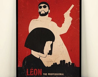 Leon Luc Besson Minimalist Movie Poster, Movie Art, Vintage Movie poster
