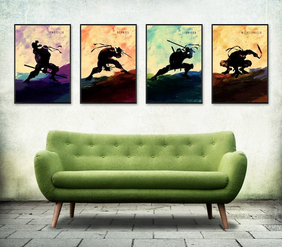Teenage Mutant Ninja Turtles Paint Style Minimalist Movie Poster Set /  Raphael, Donatello, Michelangelo, Leonardo - Etsy
