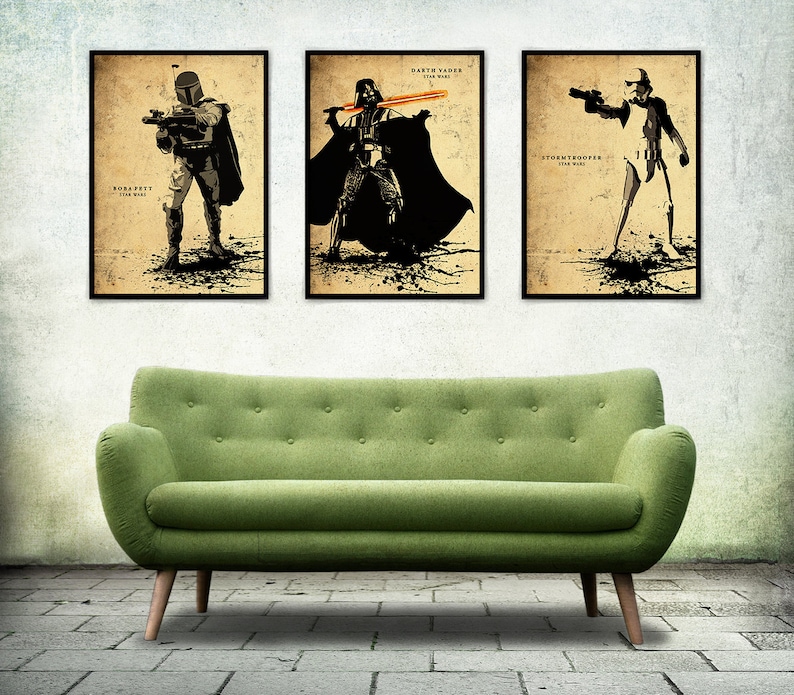 Boba Fett Stormtrooper Star Wars Minimalist Movie Poster Set Darth Vader