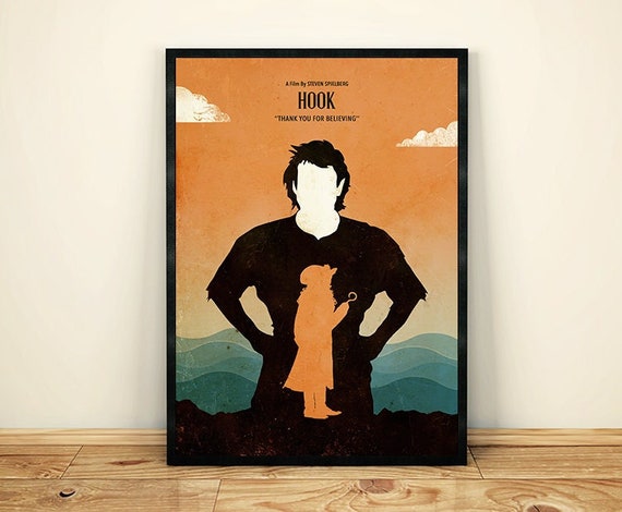 Steven Spielberg Hook Minimalist Movie Poster, 90s Movie Poster -   Canada