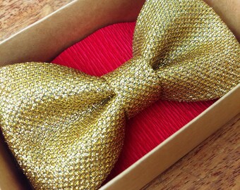 Golden glitter bow tie, shimmering gold glittering men's bowtie, men, wedding, groom, best man, formal party, special occasion, fancy tie