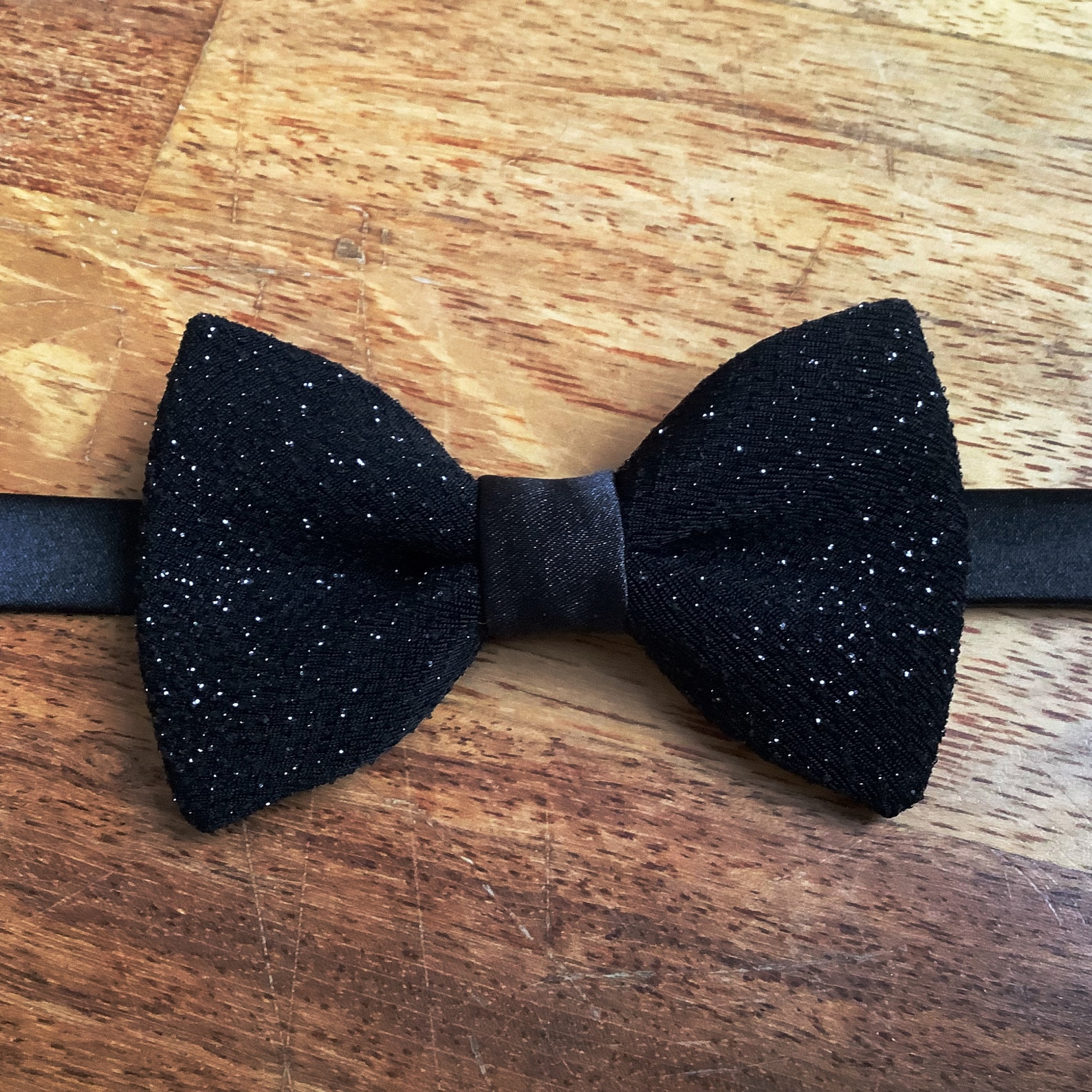 Black Glitter Bow Tie for Men With Tiny Shimmering Gemstones Etsy