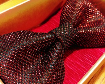 Red glitter bow tie, sequin bow ties for men