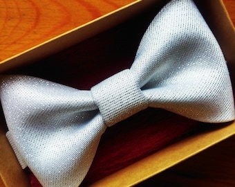 Silver glitter bow tie, wedding bow tie, shimmer pretied bow tie, glittering bow tie, for the groom, men's accessories, mens suit formalwear