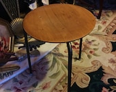 VINTAGE TEAK STOOL by Arne Jacobsen of 3 Leg Round Dot Design Scandinavian Furniture Made in Denmark Danish Modern Mid Century Home Decor
