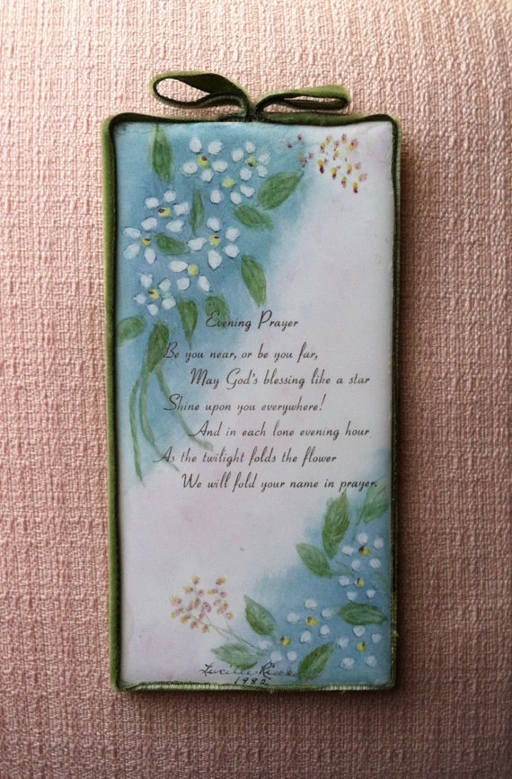 Spirituality Religion RELIGIOUS GIFT IDEA Artwork Tile Evening Prayer God's Blessings by H & R Johnson in England Vintage Wall Decor Plaque