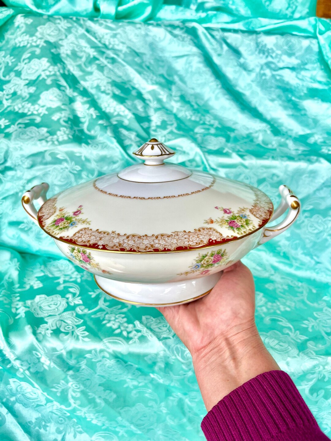 Vintage 19451952 SANGO China Dish SAN27 RED Pattern Covered Etsy