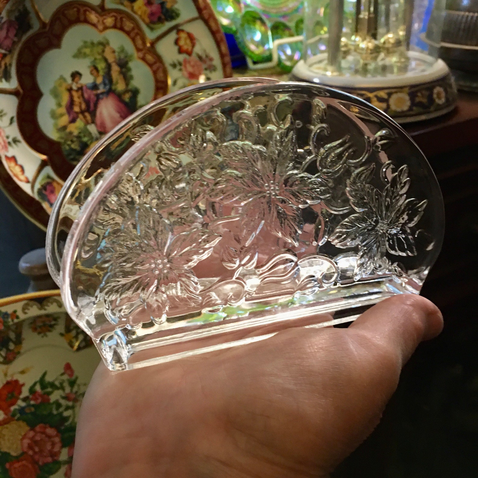 Vintage CRYSTAL Glass NAPKIN HOLDER Princess House Fantasia Etsy