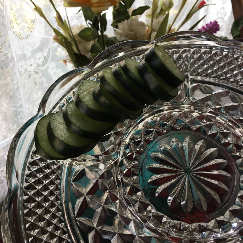 Vintage WEXFORD Lead Crystal Relish Serving TRAY Made by Etsy