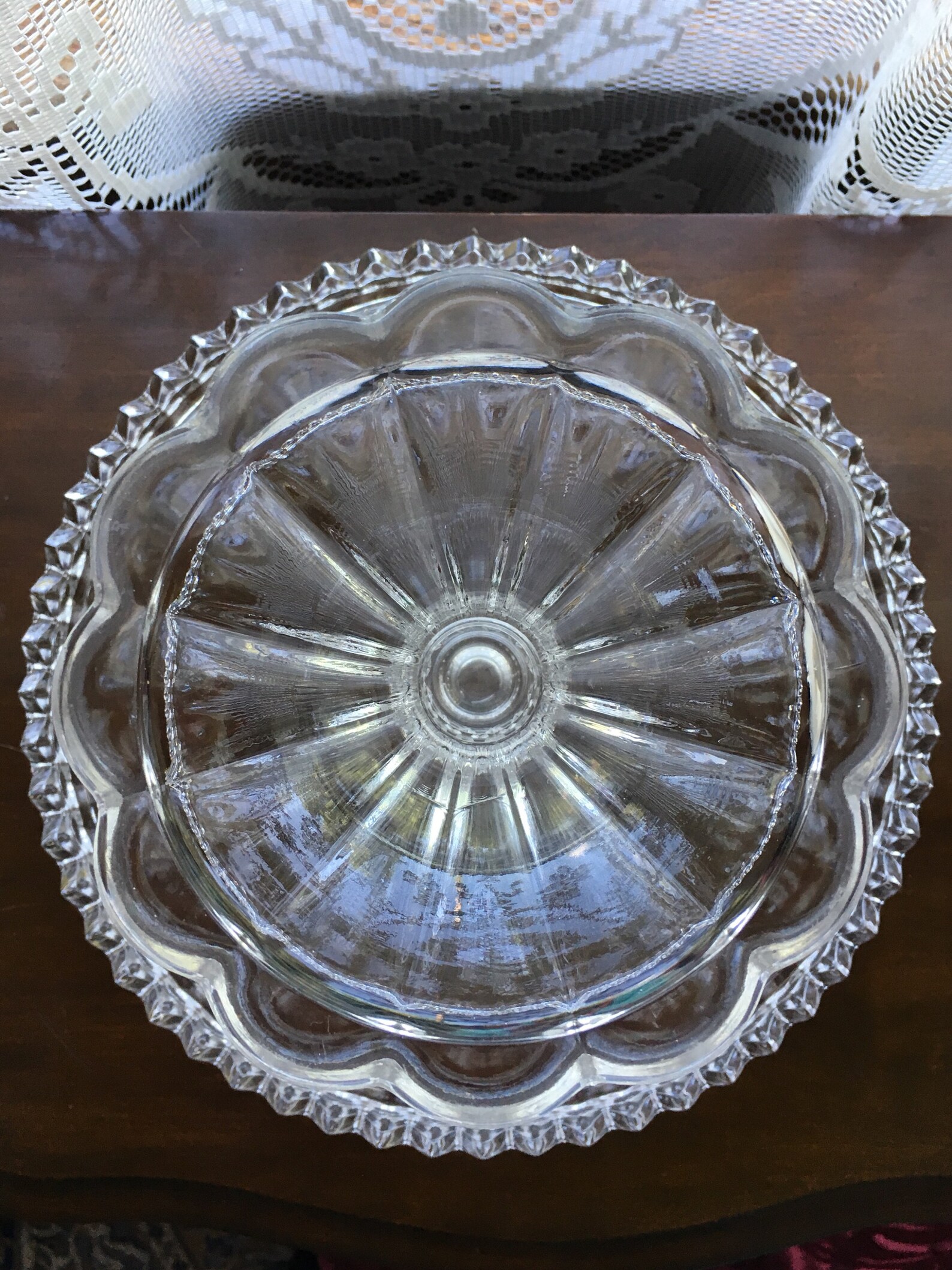 Vintage Antique EAPG Glass CAKE STAND Pedestal Rum Well Clear Etsy