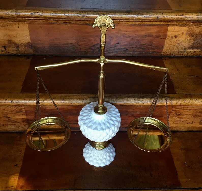 Unique Vintage Balance SCALES OF JUSTICE Made of Old White | Etsy