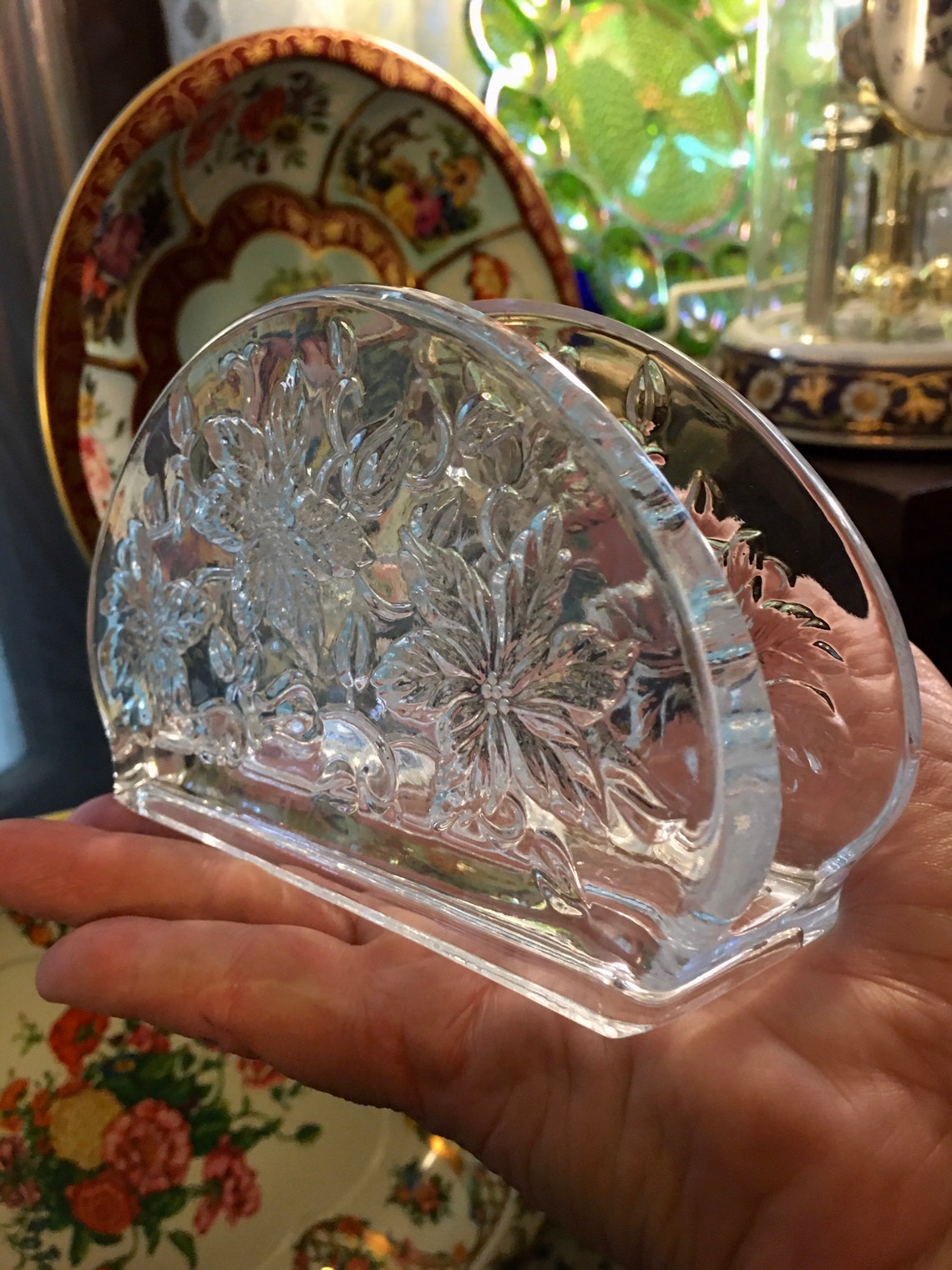 Vintage CRYSTAL Glass NAPKIN HOLDER Princess House Fantasia Etsy