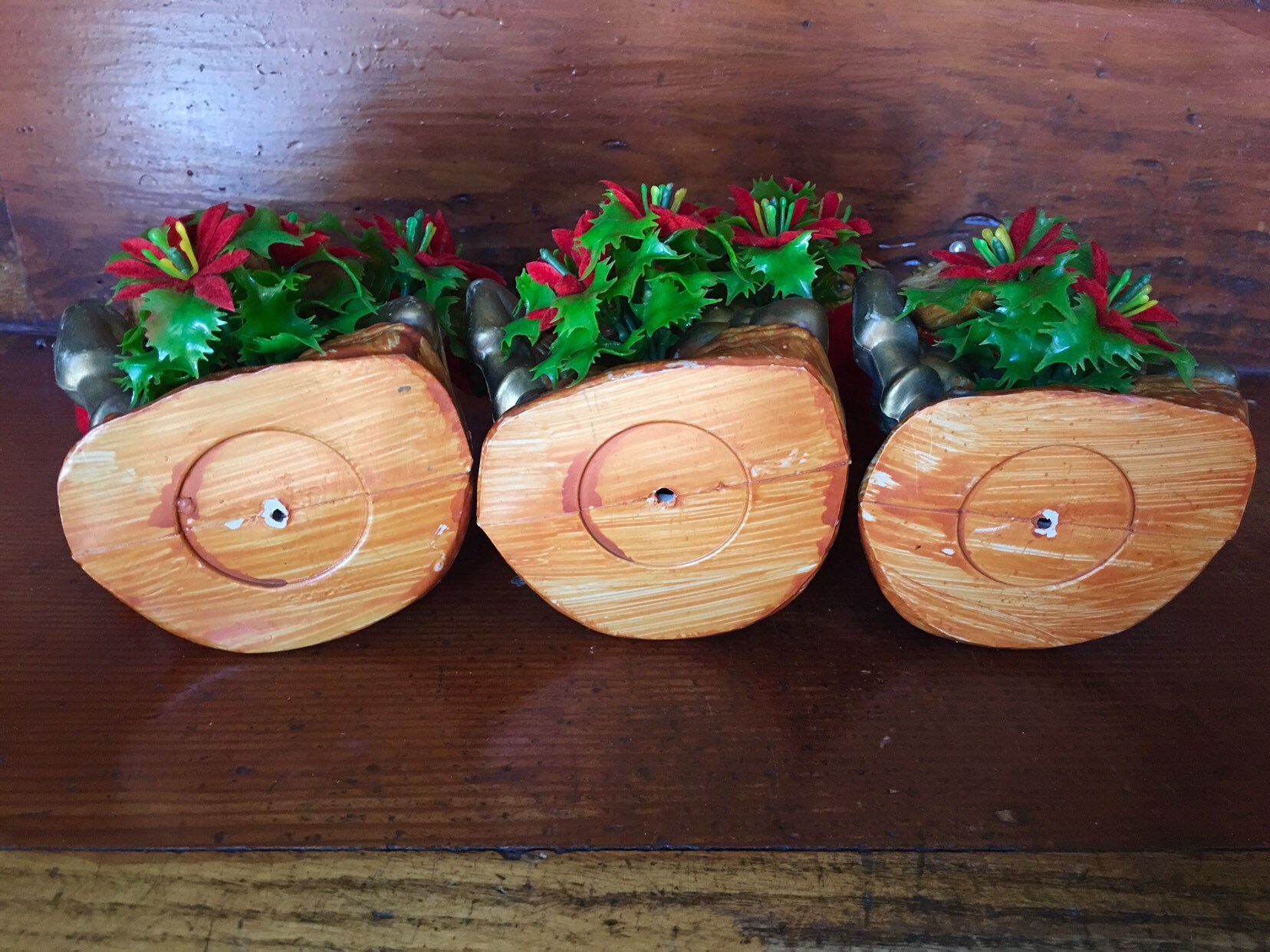 VINTAGE Celluloid CHRISTMAS ELVES 3 Troubador Pixie-like Elf