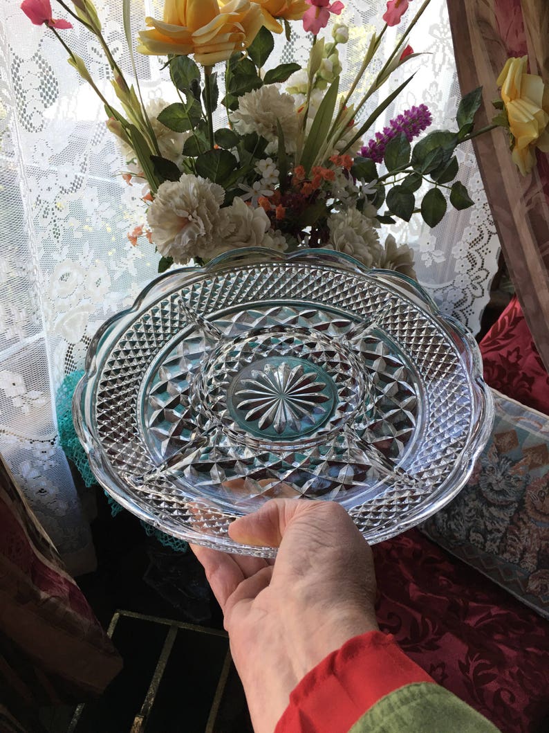 Vintage WEXFORD Lead Crystal Relish Serving TRAY Made by Etsy