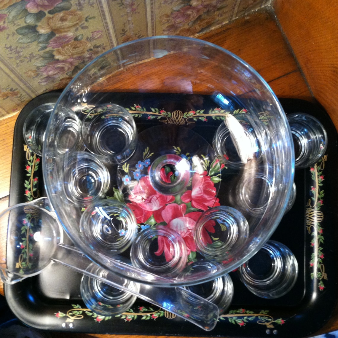 Princess House Heritage Pattern Punch Bowl Set Princess House Etsy