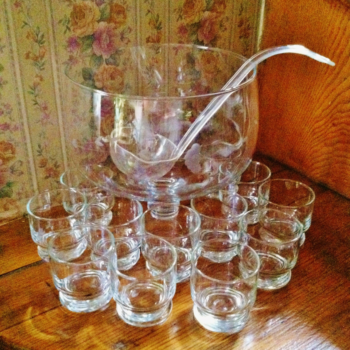 Princess House Heritage Pattern Punch Bowl Set Princess House Etsy