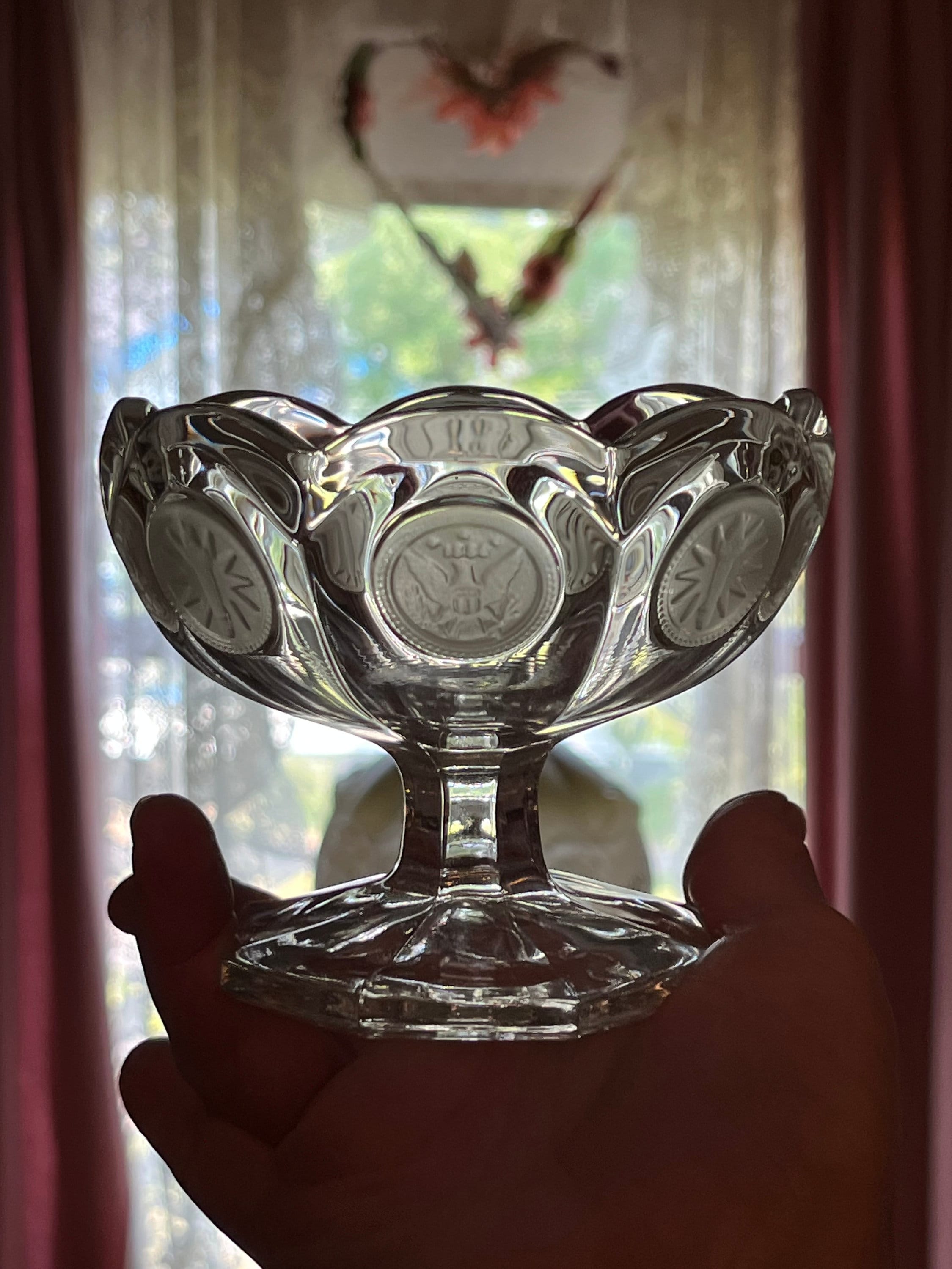 Vintage Fostoria 1886 COIN Glass Clear Lead Crystal OPEN Jam JELLY