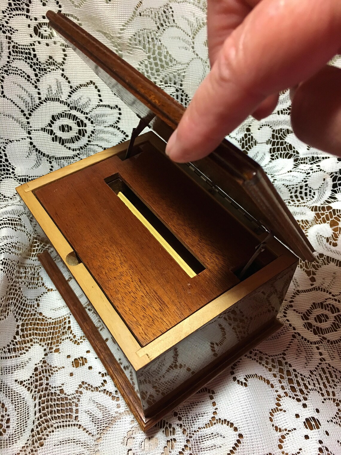 Vintage Italian Inlaid Wooden CIGARETTE Dispenser MUSIC BOX Etsy