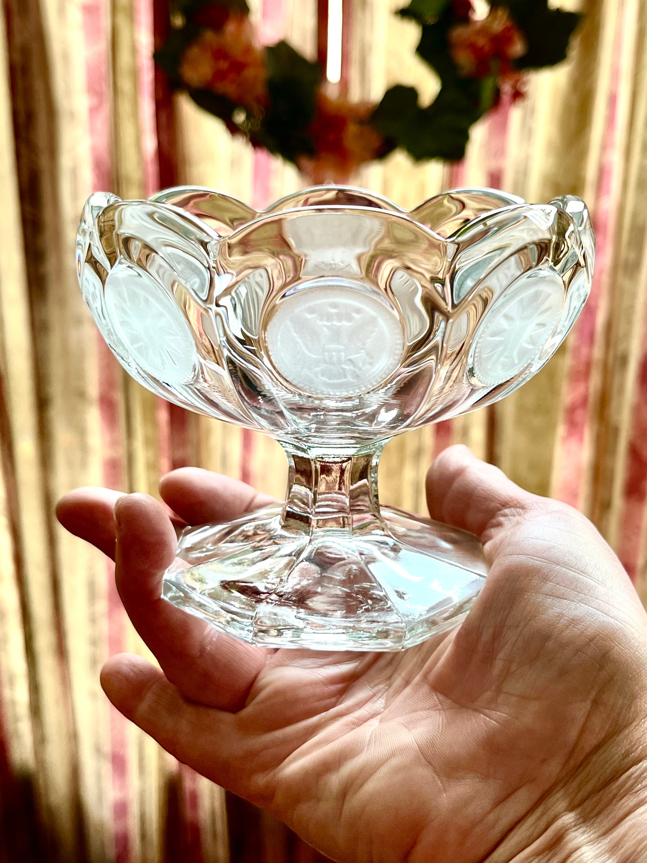 Vintage Fostoria 1886 COIN Glass Clear Lead Crystal OPEN Jam JELLY