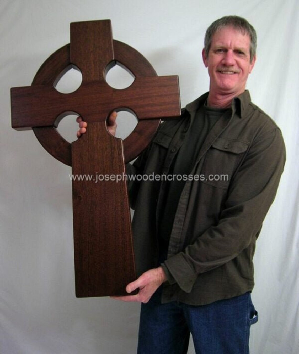 Large 3 Ft. Irish Celtic Wood Wall Cross Mahogany Religious Etsy