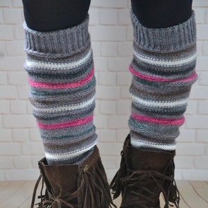 Womens wool  leg warmers,Knit  Striped  leg  warmers, knit legwear ,chunky  wool leg warmer ,cable boot cuffs ,winter accessories,