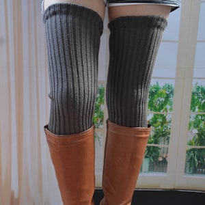 Knit thigh  high leg warmers ,Knit over knee long Leg Warmers ,25in long womens Leg Warmers,thigh high socks , thick winter socks