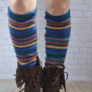 Knit  Striped  leg  warmers, womens wool  leg warmers,knit legwear ,chunky  wool leg warmer ,cable boot cuffs ,winter accessories,