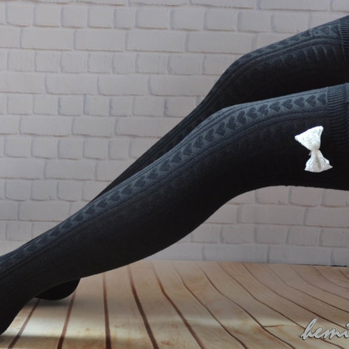Bow Thigh High Socks Long Stockings 